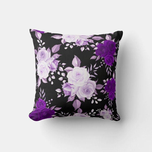 Elegant Violet Flowers Seamless Floral Pattern Kussen (Voorkant)