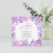 Elegant Violet Geranium Floral Vrijgezellenfeest Kaart (Staand voorkant)