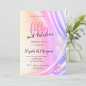 Elegant Violet Glitter High Heels 50th Birthday Kaart (Staand voorkant)