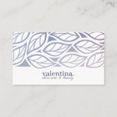 Elegant Violet Glitter Leaf Pattern Beauty Makeup Visitekaartje (Achterkant)