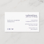 Elegant Violet Glitter Leaf Pattern Beauty Makeup Visitekaartje (Voorkant)