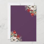 Elegant Violet Gold Botanical Christmas Party Kaart (Achterkant)