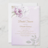 Elegant Violet Gold Floral Vrijgezellenfeest Kaart (Voorkant)