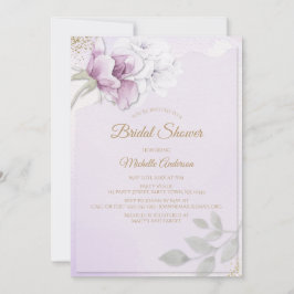 Elegant Violet Gold Floral Vrijgezellenfeest Kaart