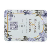 Elegant violet & gold hydrangea wedding invitation magneet (Horizontaal)