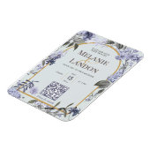 Elegant violet & gold hydrangea wedding invitation magneet (Linkerzijde)