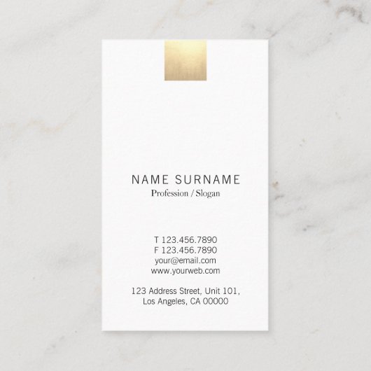 Elegant Violet Gradiënt Gold Accent Verticaal Visitekaartje (Achterkant)