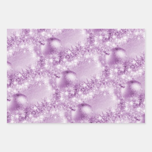 Elegant Violet, Green and Turquoise-kerstbal Inpakpapier Vel (Voorkant)