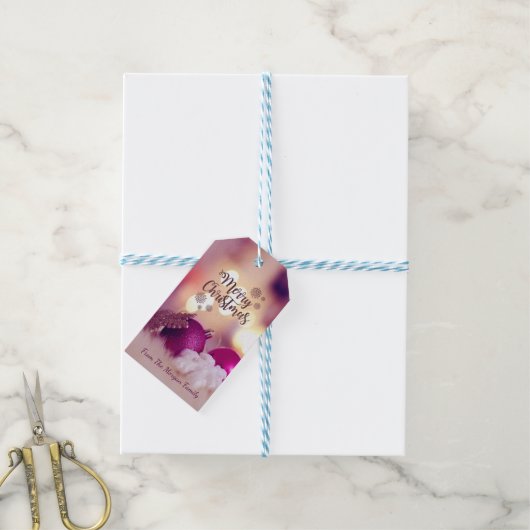 Elegant Violet kerstballen Cadeaulabel (Met Touw)