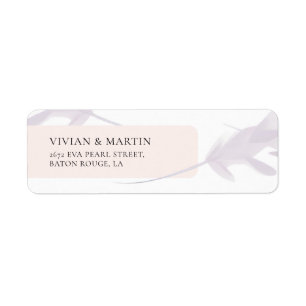 Elegant Violet Lavendel & Peach Retouradres Etiket