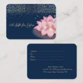 Elegant Violet Lotus, Confetti, Navy Blue Kortingskaartje (Voorkant / Achterkant)