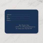 Elegant Violet Lotus, Confetti, Navy Blue Kortingskaartje (Achterkant)