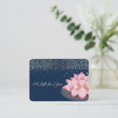 Elegant Violet Lotus, Confetti, Navy Blue Kortingskaartje (Staand voorkant)