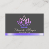 Elegant Violet Lotus, Yoga Instructor Visitekaartje (Voorkant)