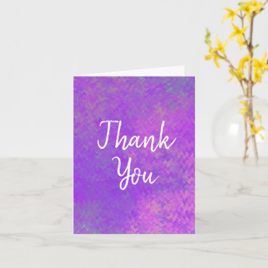 Elegant Violet Marbling Bedankt Kaart (Gele Bloem)