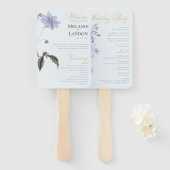 Elegant Violet & Mint Hydrangea Wedding Hand Fan Handwaaier (Voorkant en achterkant)