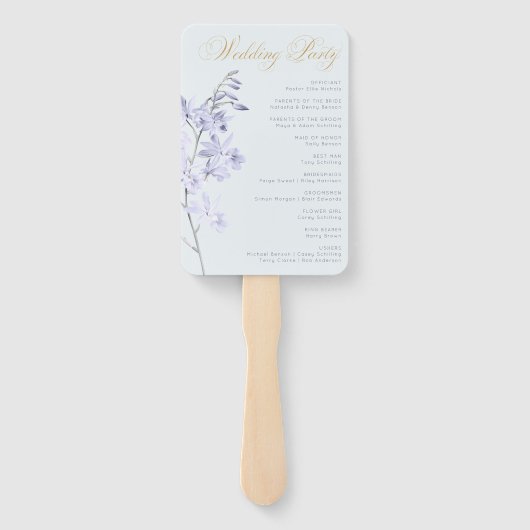 Elegant Violet & Mint Hydrangea Wedding Hand Fan Handwaaier (Achterkant)