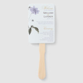 Elegant Violet & Mint Hydrangea Wedding Hand Fan Handwaaier (Voorkant)