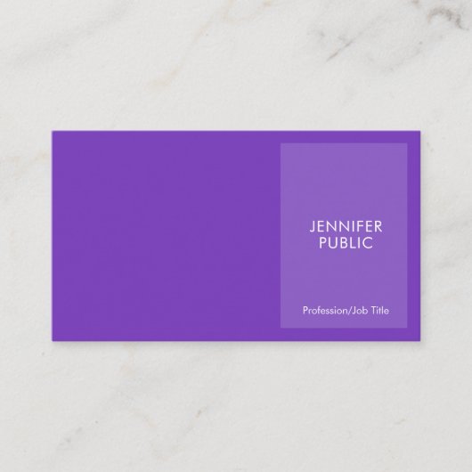 Elegant Violet Modern Professional Creative Chic Visitekaartje (Voorkant)