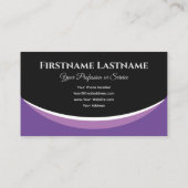 Elegant violet op zwart monogram 3d effect visitekaartje (Achterkant)