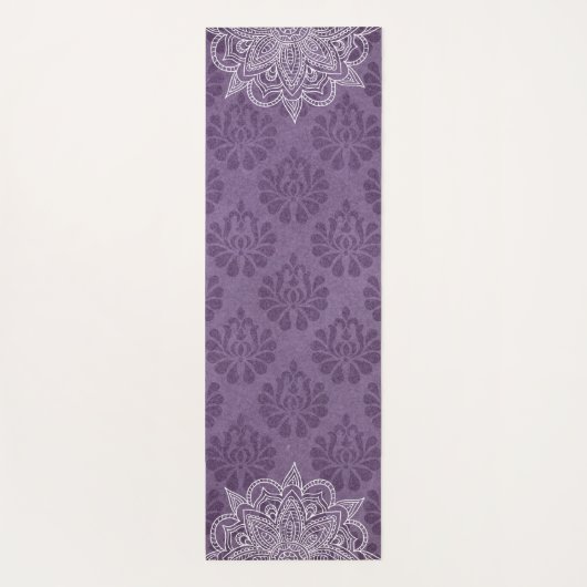 Elegant Violet Oriental Mandala Yoga Mat (Achterkant)