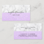 Elegant violet paars glitter marble make-up and ha visitekaartje (Voorkant / Achterkant)