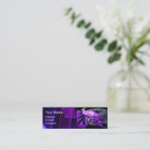 ELEGANT VIOLET PAARS PEACOCK, ZWARTE BLAUWE MONOGR MINI VISITEKAARTJE (Staand voorkant)