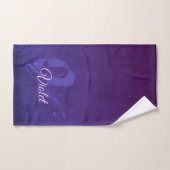 Elegant Violet Paarse Blauw rustiek monogram Bad Handdoek (Handdoek)