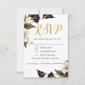 Elegant Violet Paarse Calla Lily RSVP Weddenschap (Voorkant)