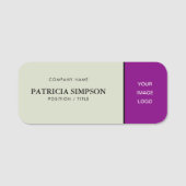 Elegant violet Paarse en beige: uniek vrouwelijk Naamplaatje (Voorkant)