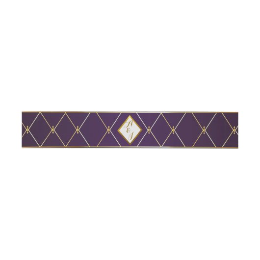 Elegant Violet Paarse en gouden diamant gevormd Uitnodigingen Wikkel (Vlak)