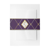 Elegant Violet Paarse en gouden diamant gevormd Uitnodigingen Wikkel (Voorkant Voorbeeld)