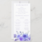 Elegant Violet Paarse huwelijksceremonie programma (Achterkant)