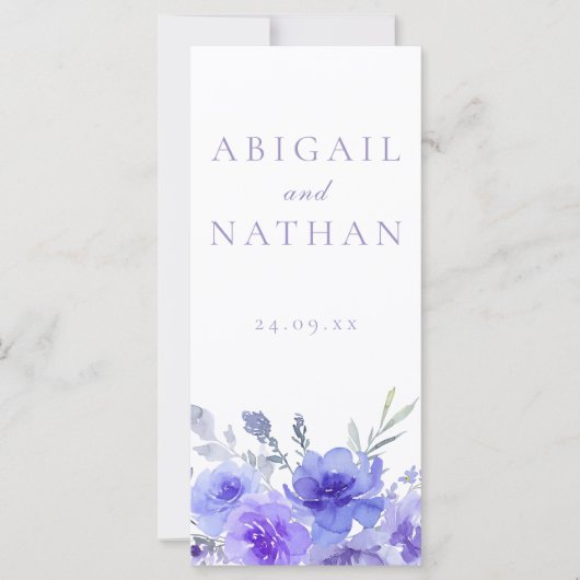 Elegant Violet Paarse huwelijksceremonie programma (Voorkant)