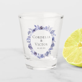 Elegant Violet Paarse Rozen Floral Winter Wedding Shot Glas