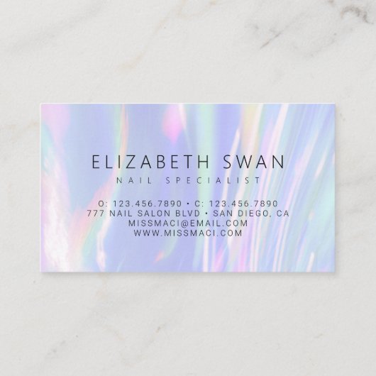 Elegant Violet Pastel Visitekaartje (Achterkant)