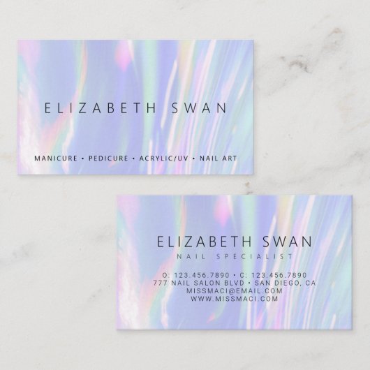 Elegant Violet Pastel Visitekaartje (Voorkant / Achterkant)