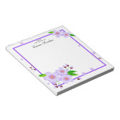 Elegant Violet Peony Flower Personated Notepad Notitieblok (Schuin)
