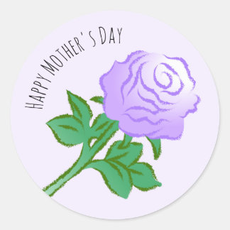 Elegant Violet Rose Ronde Sticker