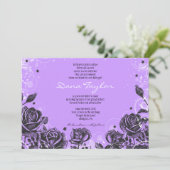 Elegant Violet Rozen Baby Noemende Uitnodiging Heb (Staand voorkant)