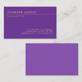 Elegant Violet Trendy Silk Finish Modern Luxe Visitekaartje (Voorkant / Achterkant)