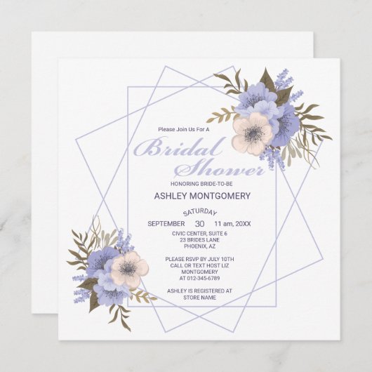 Elegant Violet Vijf bloemblaadjes Rozen Vrijgezell Kaart (Voorkant / Achterkant)