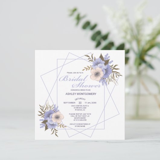 Elegant Violet Vijf bloemblaadjes Rozen Vrijgezell Kaart (Staand voorkant)