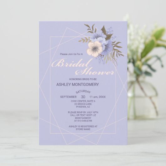 Elegant Violet Vijf bloemblaadjes Rozen Vrijgezell Kaart (Staand voorkant)