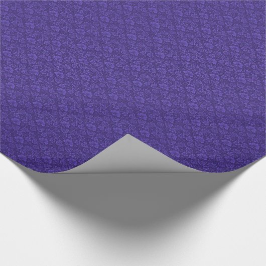 Elegant Violet Vintage Damask Pattern Cadeaupapier (Hoek)