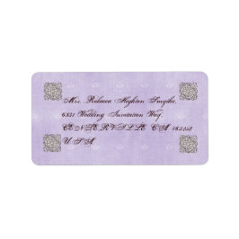 Elegant Violet Vintage Wedding Adresetiketten Etiket
