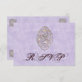Elegant Violet Vintage Wedding RSVP (Voorkant / Achterkant)