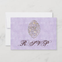 Elegant Violet Vintage Wedding RSVP