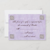 Elegant Violet Vintage Wedding RSVP Kaartje (Achterkant)