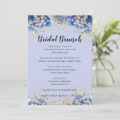 Elegant Violets Paars Floral Bridal Brunch Menu (Staand voorkant)